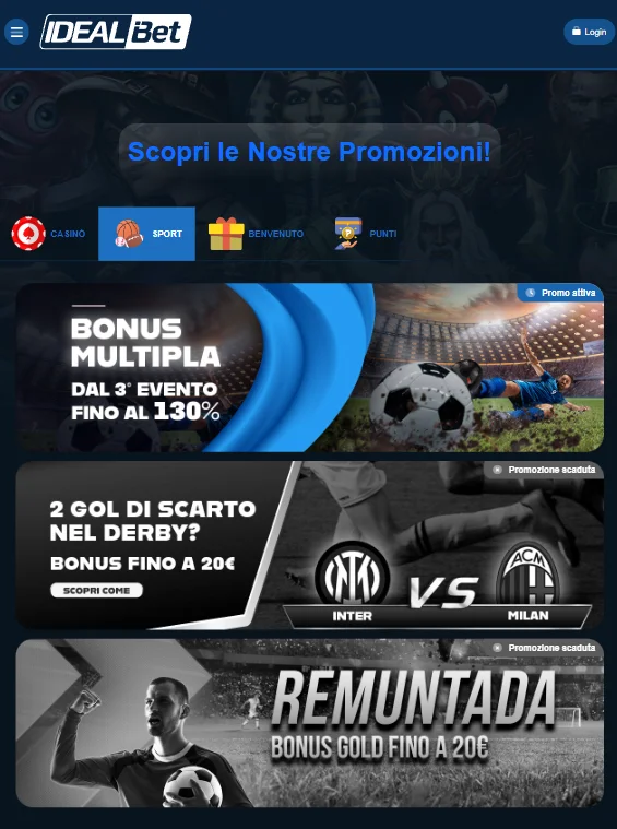 Bonus Idealbet per le scommesse sportive