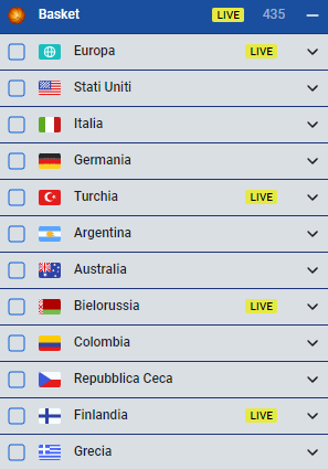 Campionati di basket per scommettere su Idealbet